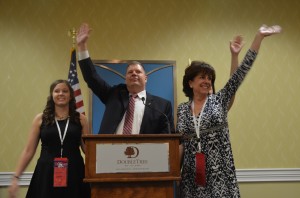 Karl and his family after receiving the nomination.